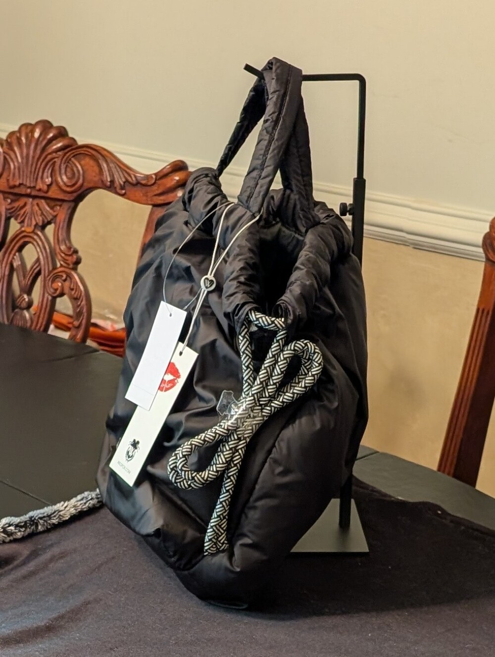 Wildfox Black Quilted-Handle Puffer Tote - Picture 3 of 6